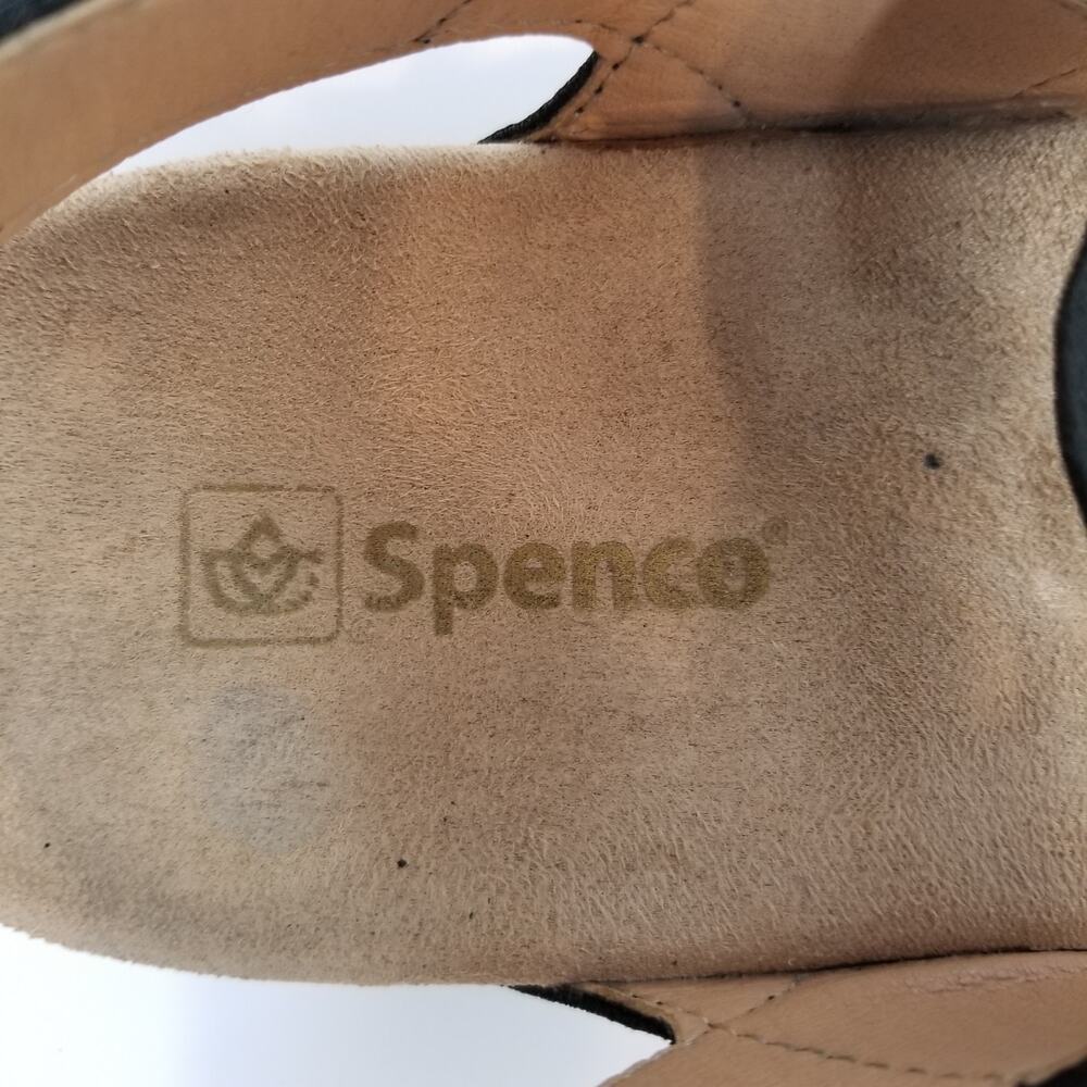 Spenco Sanabel Women's Black Silver Faux Leather Elastic Strap Comfort Sandals 8 - Picture 5 of 9